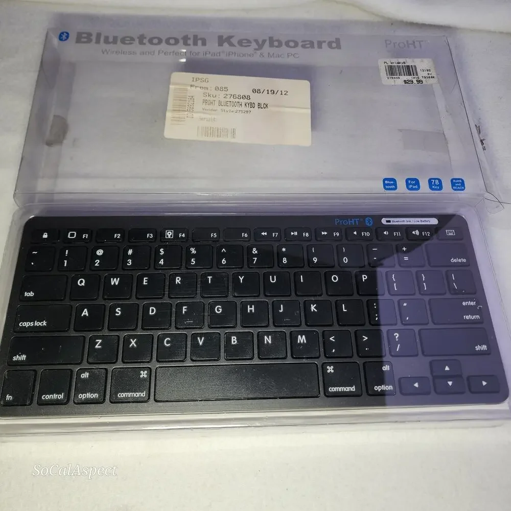 Inland ProHT Wireless Bluetooth Keyboard Model 71102 New battery powered